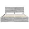 vidaXL Bed Frame with Drawer Grey Sonoma 200 x 200 cm Engineer Wood