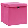 vidaXL Storage Boxes with Covers 4 pcs 28x28x28 cm Pink