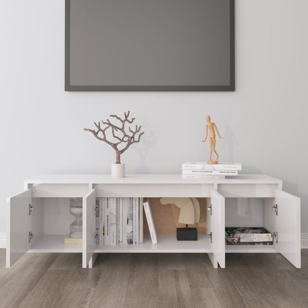 vidaXL TV Cabinet High Gloss White 120x30x40.5 cm Engineered Wood