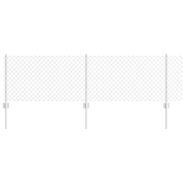vidaXL Fence with Post Silver 0.6 x 25 m Steel