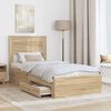 vidaXL Bed Frame with Drawer Sonoma Oak 100 x 200 cm Engineered Wood