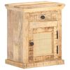 vidaXL Bed Cabinet 40x30x50 cm Solid Mango Wood and Natural Cane