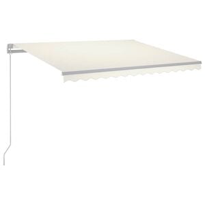vidaXL Manual Retractable Awning with LED 300x250 cm Cream (313199+46833)