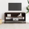 vidaXL TV Cabinet Brown Oak 91x40x46 cm Engineered Wood and Metal