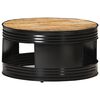 vidaXL Coffee Table Black 68x68x36 cm Solid Rough Mango Wood