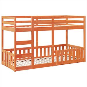 vidaXL Bunk Bed Wax Brown 90x200 cm Solid Wood Pine