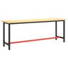 vidaXL Work Bench Frame Matte Black and Matte Red 210x50x79 cm Metal