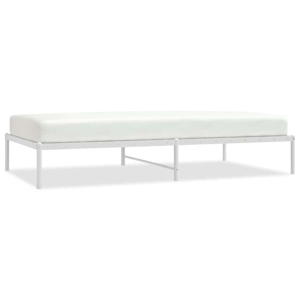 vidaXL Metal Bed Frame without Mattress White 107x203cm