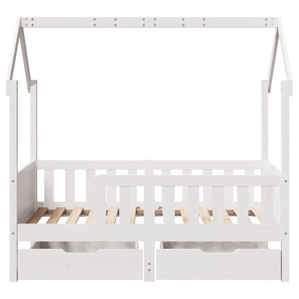 vidaXL Kids Bed Frame with Drawers without Mattress 80x160 cm Solid Wood