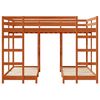 vidaXL Triple Bunk Bed Frame Wax brown 140 x 200 cm Solid Pine Wood