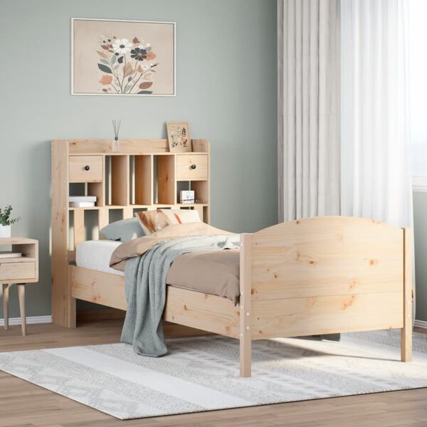vidaXL Bookcase Bed without Mattress 90x190 cm Single Solid Wood Pine