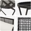 vidaXL Garden Bistro Set 3 pcs Black Poly rattan
