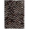 vidaXL Rug Genuine Leather Patchwork 80x150 cm Chevron Black/White