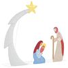 vidaXL Nativity Scene Warm White 149 x32 x 127.5 cm Polyester