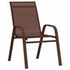 vidaXL Garden Dining Set 5 pcs Brown and Black Powder-coated Steel