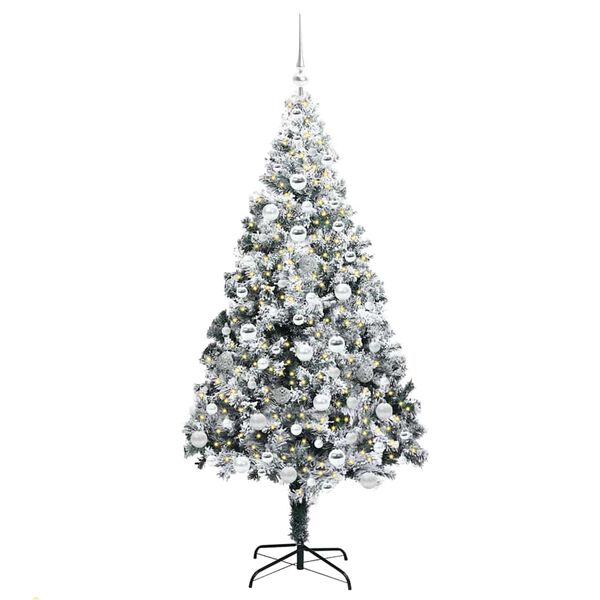 vidaXL Artificial Christmas Tree with 300 LEDs with Stand Green 180 cm