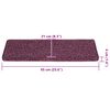 vidaXL Stair Mats 30 pcs 65x21x4 cm Dark Purple Rectangular Edge