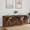 vidaXL Sideboard with LED Lights Smoked Oak 181.5x37x67 cm