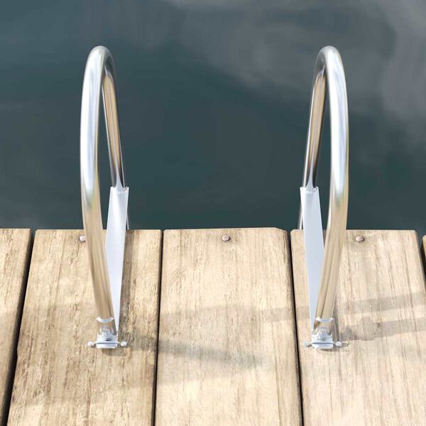 vidaXL 3-Step Dock Ladder Silver 45 x 11.5 x 134 cm Aluminum