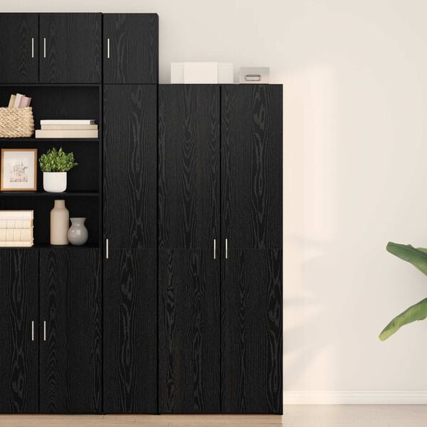 vidaXL Highboard Black oak 70 x 42.5 x 185 cm Engineered wood