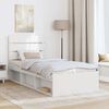 vidaXL Bed Frame with Headboard White 90 x 190 cm Solid Pine Wood