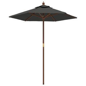 vidaXL Garden Parasol with Wooden Pole Anthracite 196x231 cm