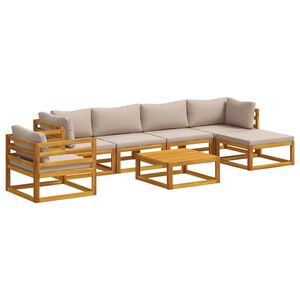 vidaXL Sofa Set 7 pcs Natural Solid Acacia Wood