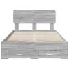 vidaXL Bed Frame with Drawer Grey Sonoma 120 x 200 cm Engineered Wood