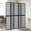 vidaXL Room Divider 5 Panels Black Solid Wood Paulownia