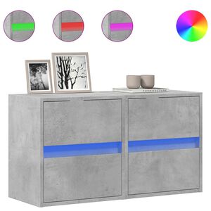 vidaXL TV Wall Cabinets with LED Lights 2 pcs Concrete Grey 41x31x45cm