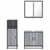 vidaXL 3 Piece Bathroom Furniture Set Grey Sonoma Engineered Wood
