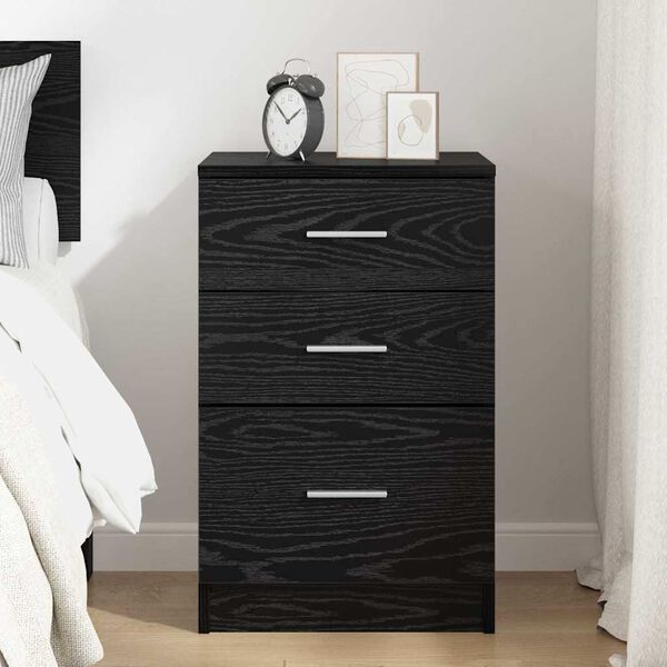 vidaXL Bedside Cabinet Black Oak 40 x 40 x 63 cm Engineered Wood