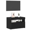 vidaXL Bedside Cabinet Black Oak 60 x 35 x 40 cm Engineered Wood