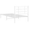 vidaXL Metal Bed Frame without Mattress with Headboard White 90x200cm