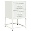 vidaXL Bedside Cabinet White 36x39x60.5 cm Steel