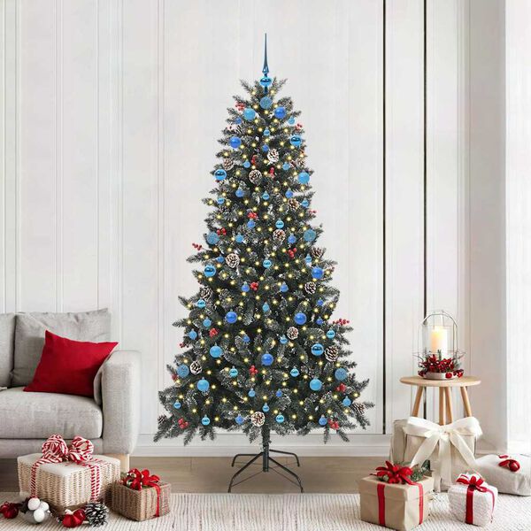 vidaXL Artificial Christmas Tree with 300 LEDs with Stand Green 210 cm