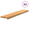 vidaXL Stair Treads 4 pcs Light Brown 120x25x2 cm Solid Wood Oak