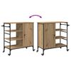vidaXL Kitchen Trolley Artisan oak & & Black 87.5 x 38.5 x 84.5 cm