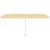 vidaXL Freestanding Manual Retractable Awning 500x300 cm Yellow/White