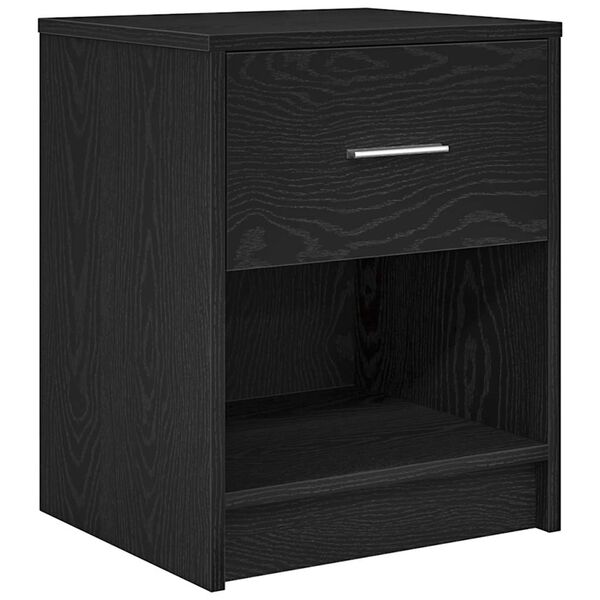 vidaXL Bedside Cabinet with Drawer Black 40x34x50 cm