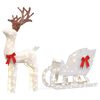 vidaXL Christmas Decoration Reindeer and Sleigh 100 LEDs Cold White