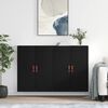 vidaXL Wall Mounted Cabinets 2 pcs Black 69.5x34x90 cm