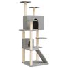 vidaXL Cat Tree with Sisal Scratching Posts Light Grey 153 cm