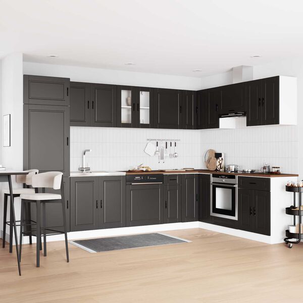 vidaXL Sink Base Cabinet Porto Black 80 x 46 x 81.5 cm Engineered wood