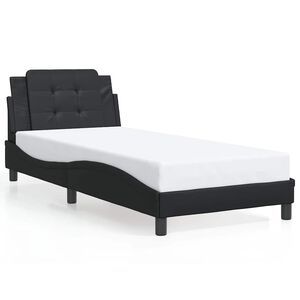 vidaXL Bed Frame without Mattress "Zadar" Black 100x200 cm Faux Leather