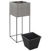 vidaXL Garden Raised Beds 3 pcs Poly Rattan Grey
