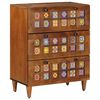 vidaXL Sideboard Walnut 60 x 33 x 75 cm Solid Mango Wood