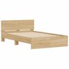 vidaXL Bed Frame with Headboard and LED Sonoma Oak 120x190 cm Small Double
