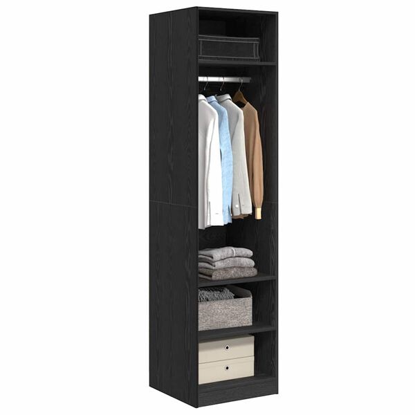 vidaXL Wardrobe with Shelf Black Oak 50 x 50 x 200 cm Engineered Wood
