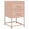 vidaXL Bedside Cabinet Pink 36x39x60.5 cm Steel